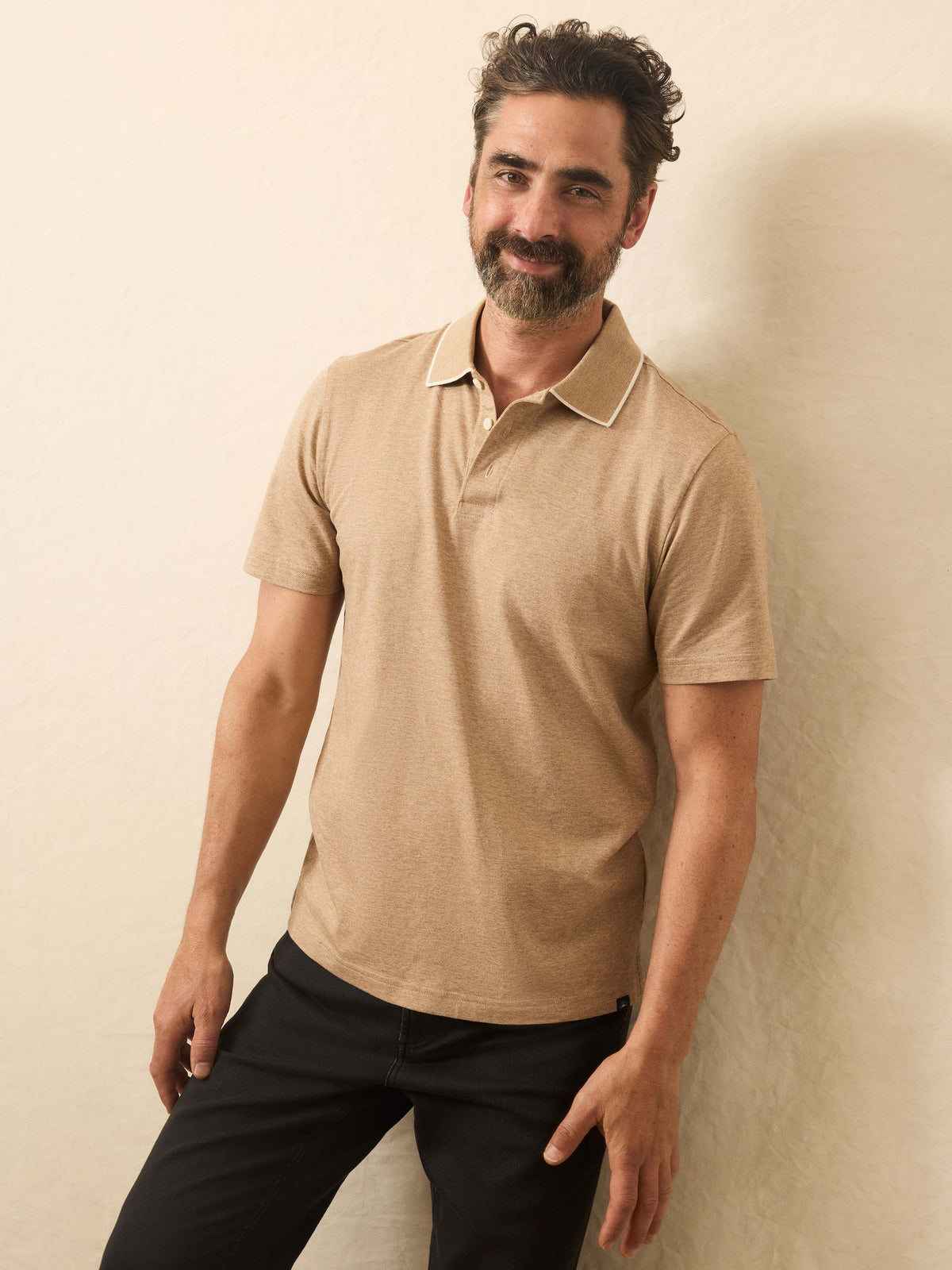 Short-Sleeve Movement Pique Polo - Driftwood Island Heather