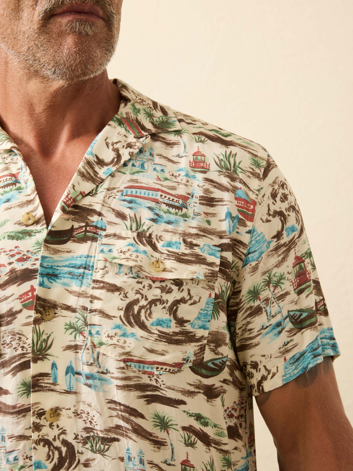 Short-Sleeve Bali Camp Shirt - Nazare Shore