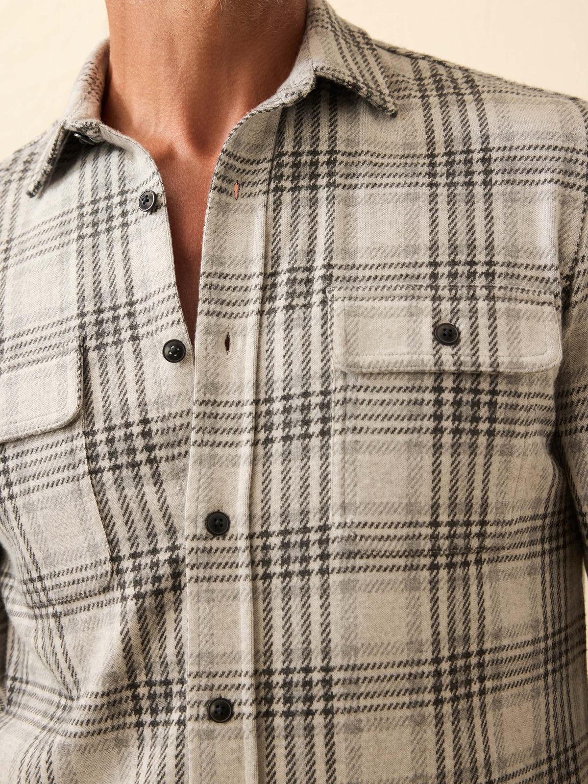 Legend Sweater Shirt - Charcoal Cream Plaid