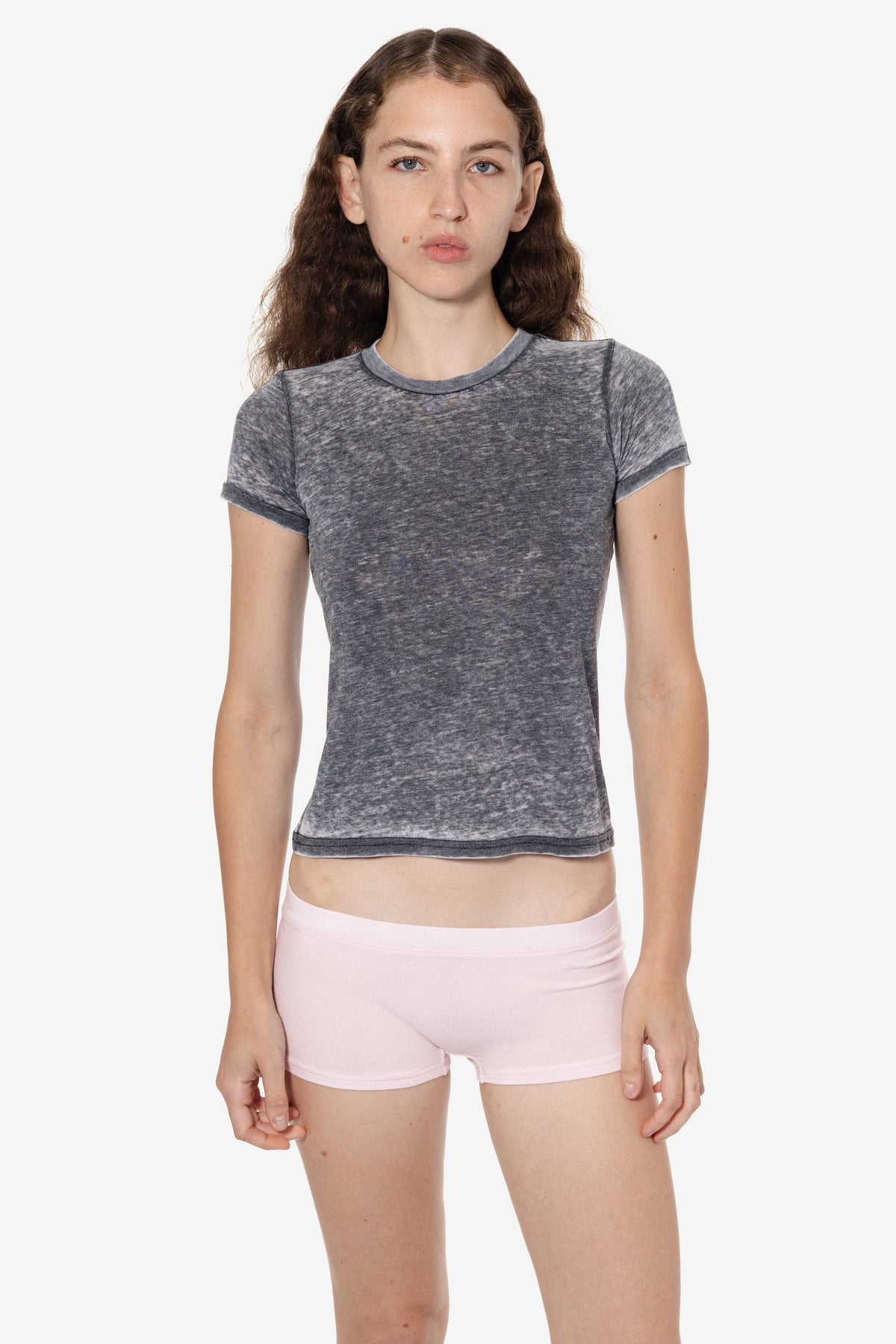 FF2001-BRN - Fitted Poly-Cotton Short Sleeve Burnout T-Shirt