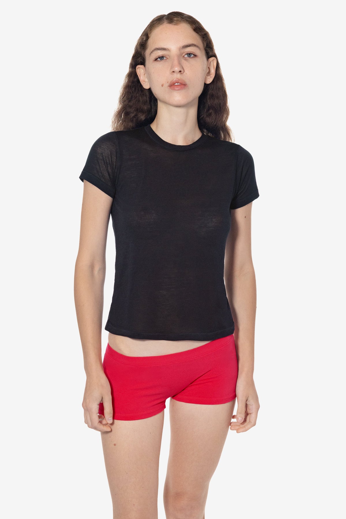 FF2001-BRN - Fitted Poly-Cotton Short Sleeve Burnout T-Shirt