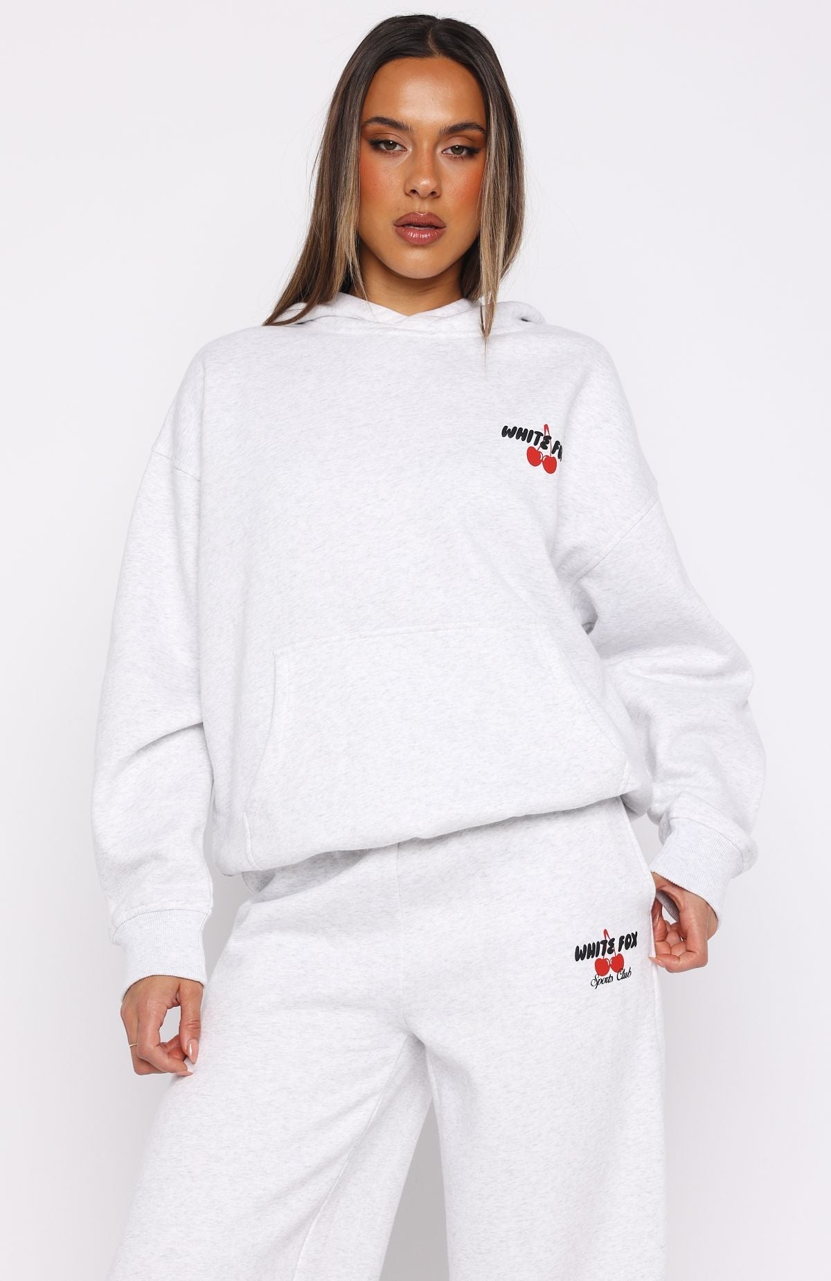 Club 14 Cassie Boxy Hoodie Grey Marle