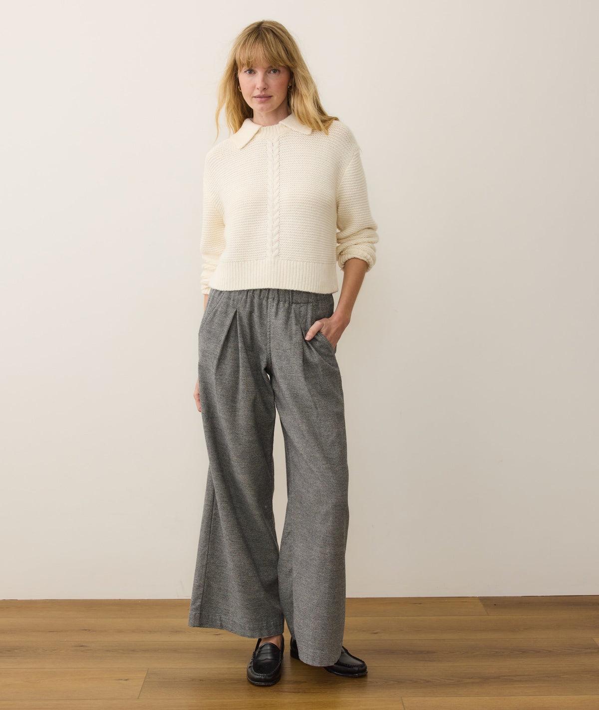 Everly Cable Knit Sweater Polo