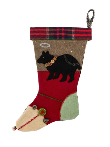 Heirloom Bear Wool Stocking