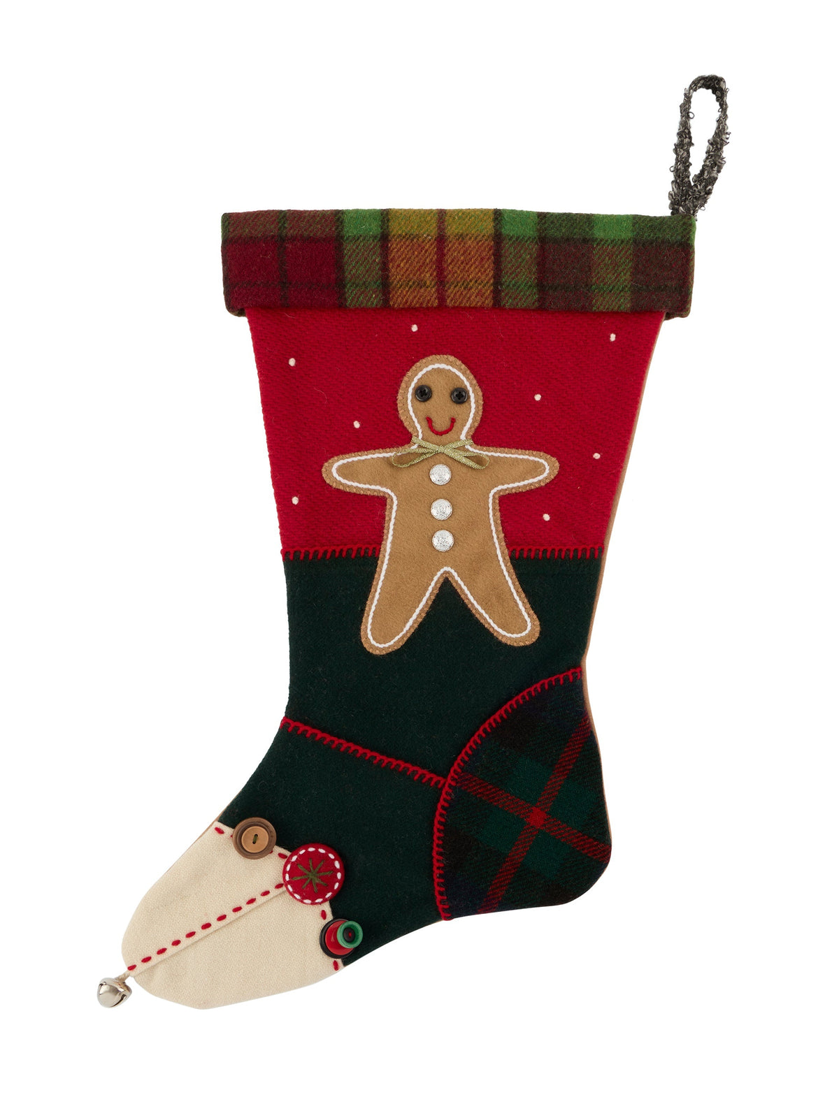 Heirloom Gingerbread Man Wool Stocking