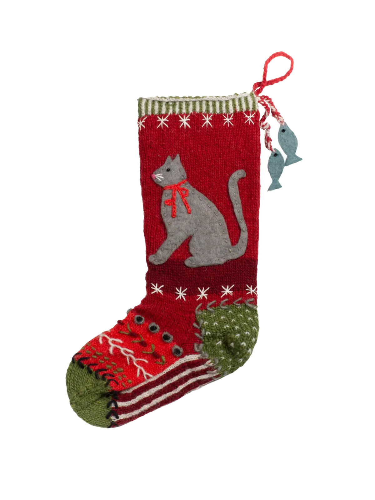 Kitten Wool Knit Christmas Stocking