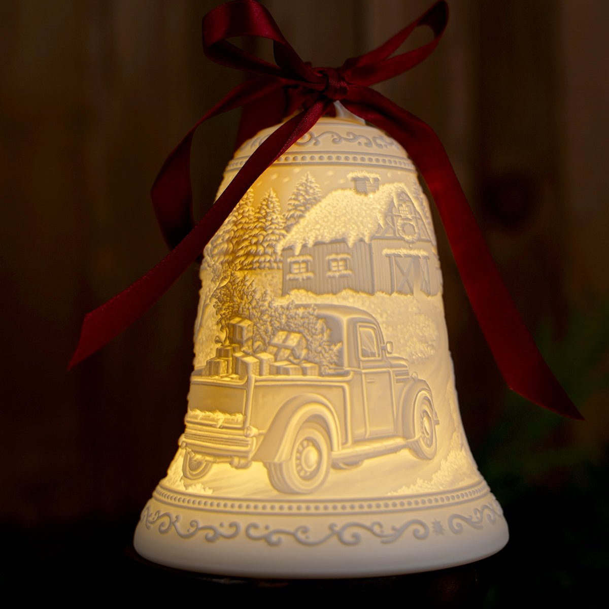 Christmas Truck Luumii Light Bell Ornament