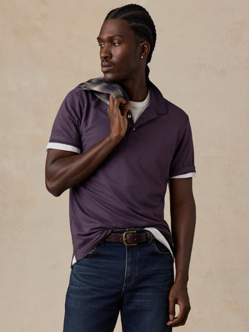 Short-Sleeve Movement Pique Polo - Berry Night