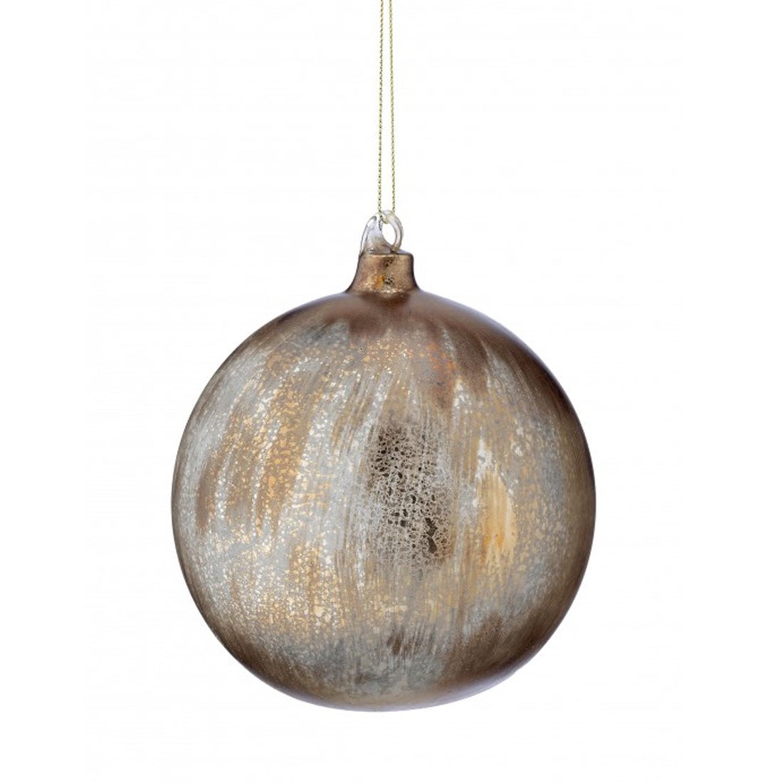 Antique Gold Glass Ball Ornament
