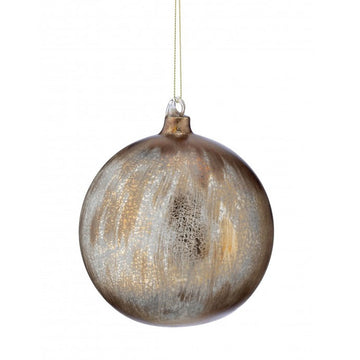 Antique Gold Glass Ball Ornament