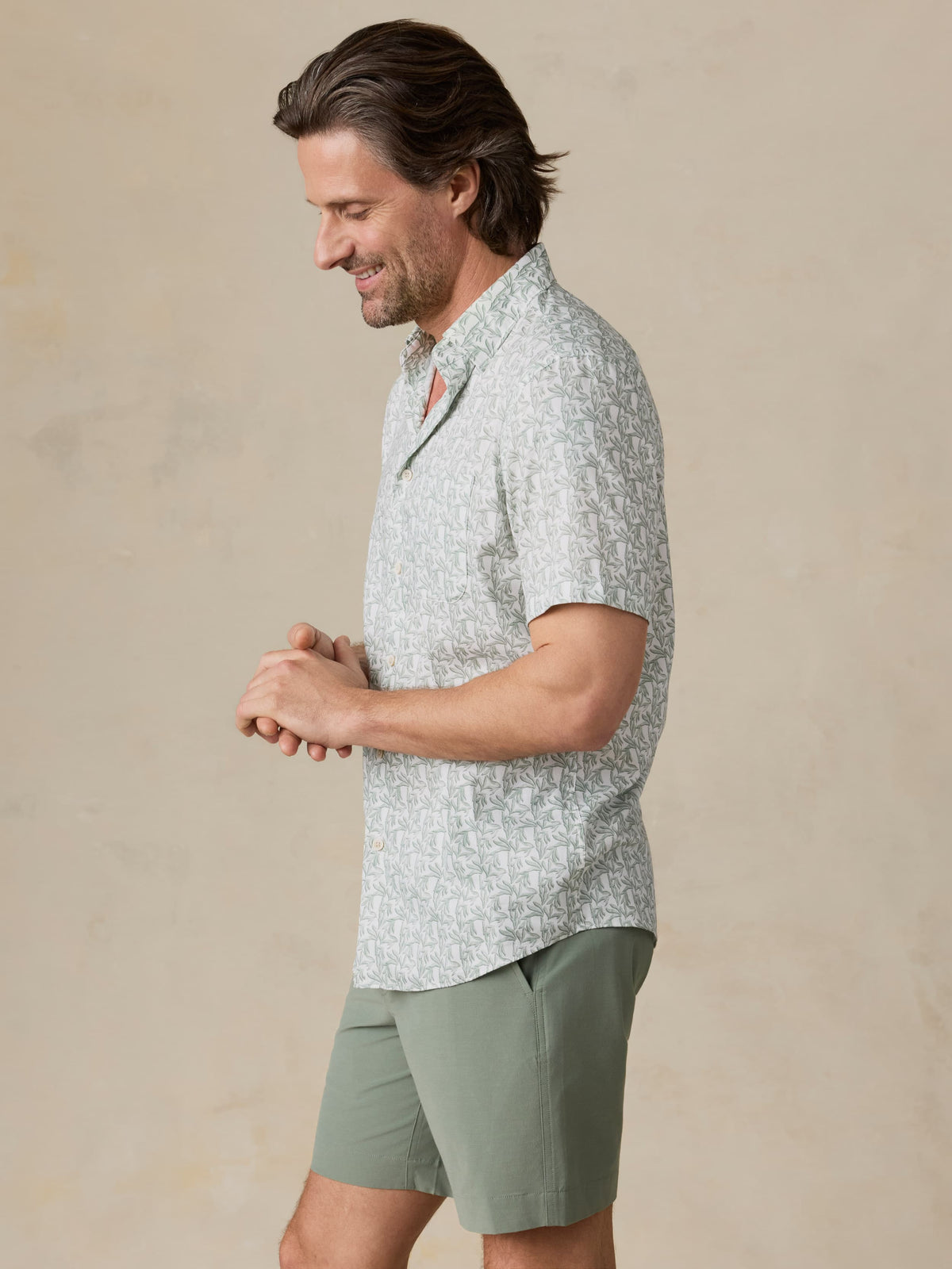 Short-Sleeve Movement Monterey Shirt - Aspen Green Leaf