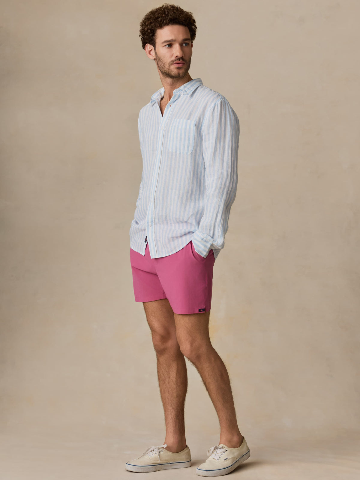 Sunwashed Linen Shirt - Blue Island Stripe