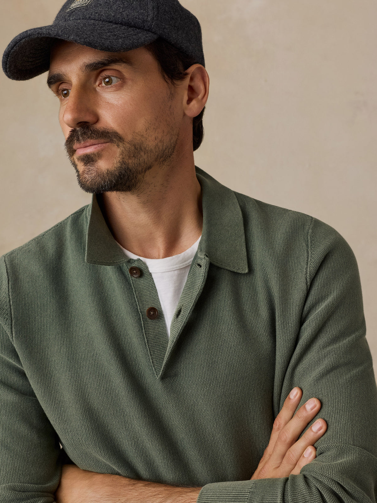 Lightweight Sunwashed Sweater Polo - Mountain Green