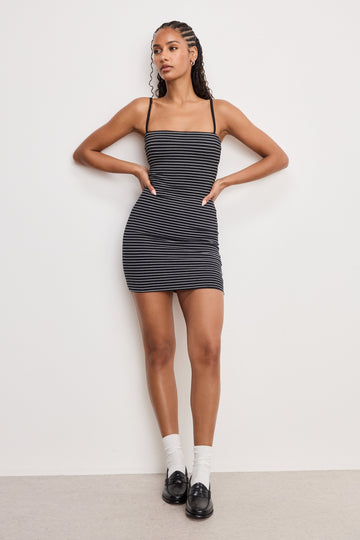 SUPER STRETCH JERSEY CAMI MINI DRESS | CLASSIC STRIPE002