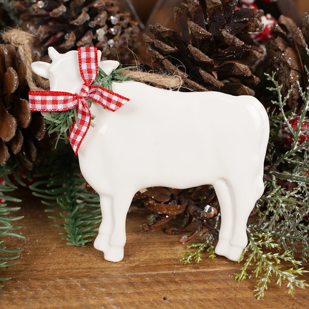 Farm Animals With Bow Ornament 3 Styles