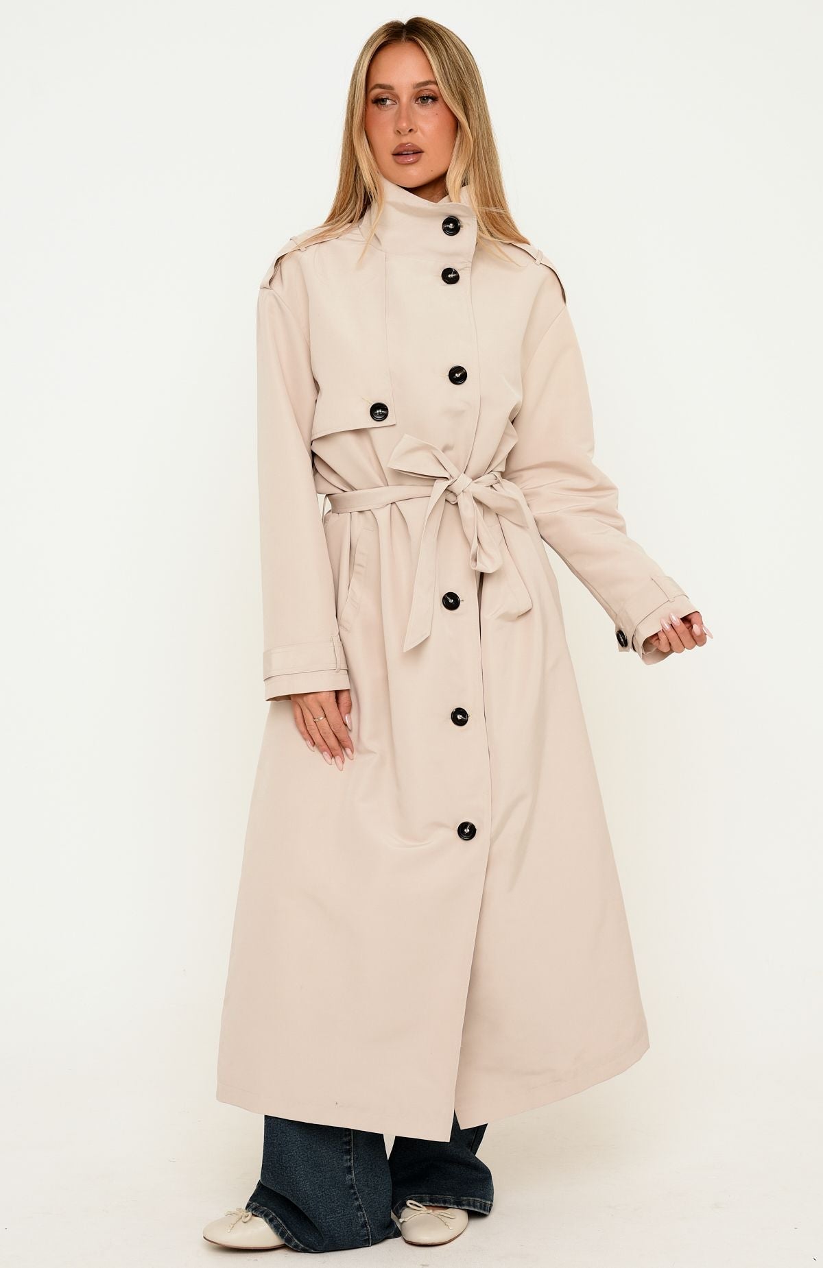 Araminta Trench Coat Beige