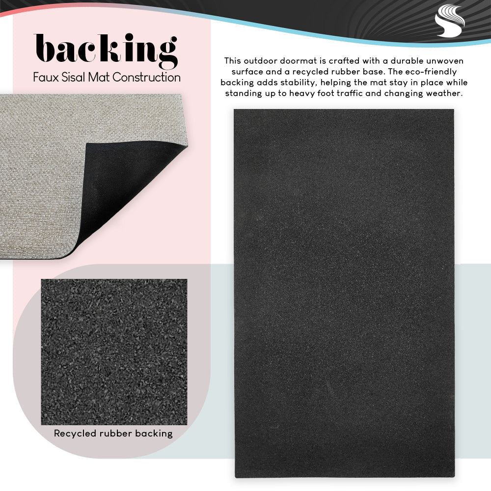 Stupell Studio | Dual Greetings & Goodbye Faux Sisal Door Mat