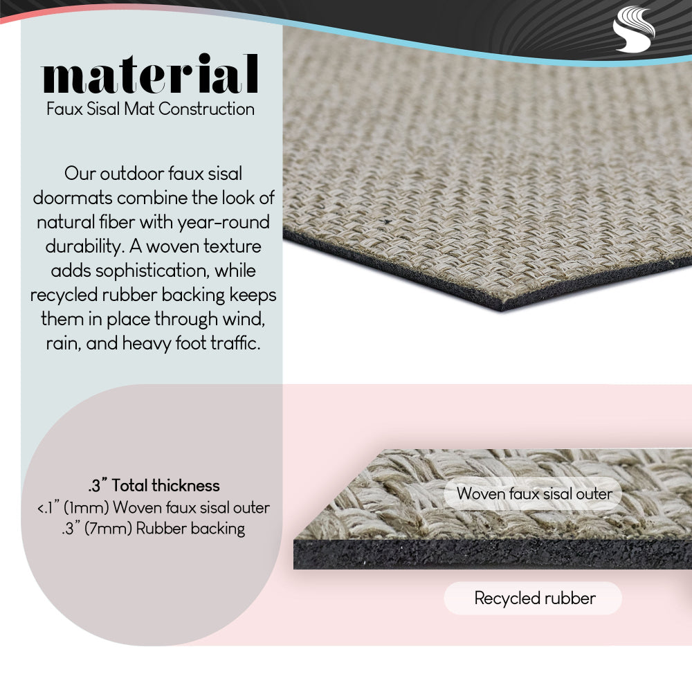 Lettered and Lined | Make Waves Navy Blue Faux Sisal Door Mat
