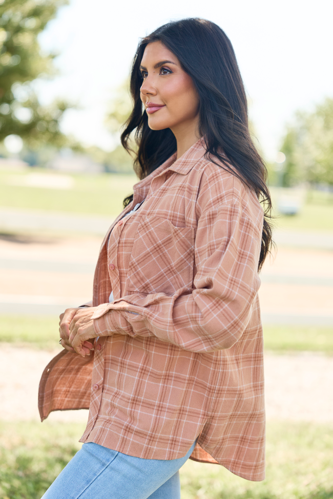 Made Me Realize Plaid Flannel Copper