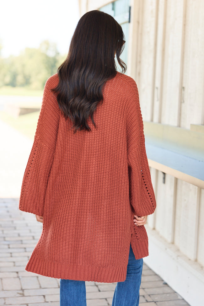 As The Leaves Turn Rust Knit Cardigan