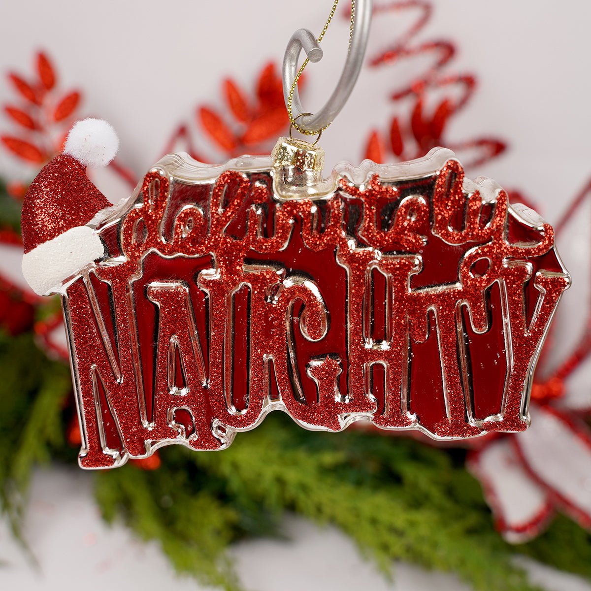 Definitely Naughty Santa Hat Ornament