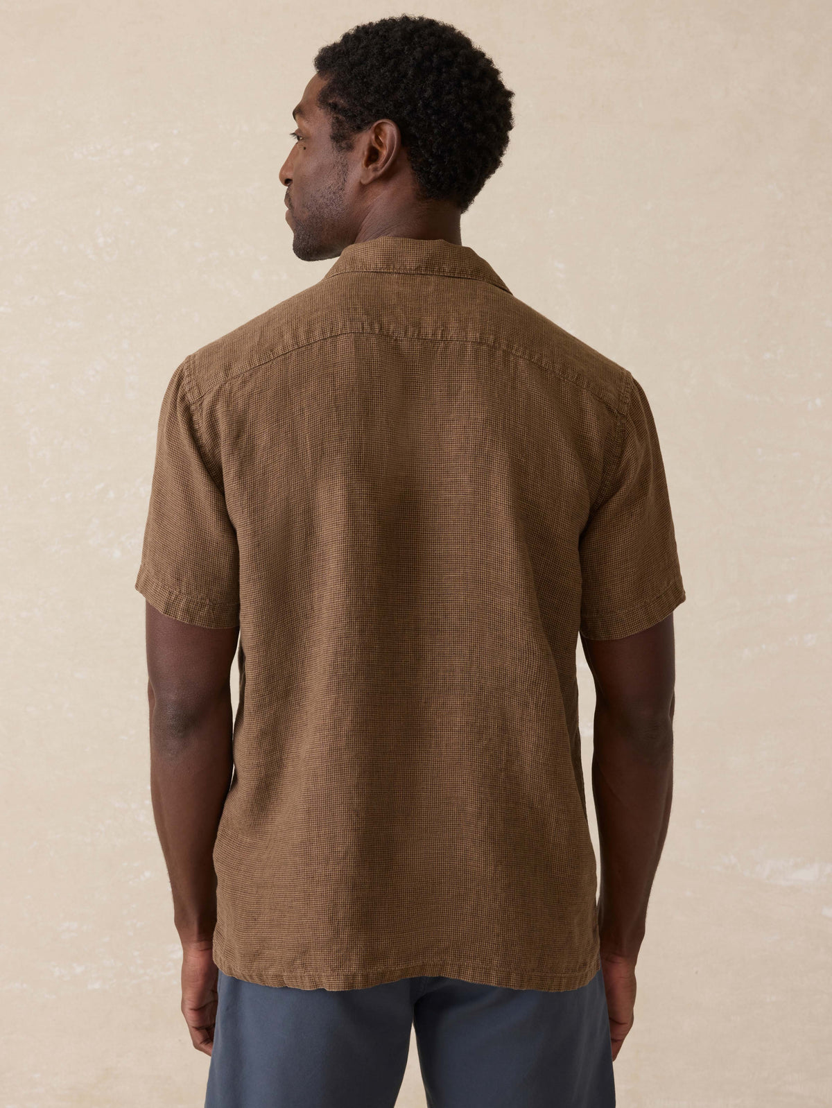 Short-Sleeve Reserve Basque Camp Shirt - Dark Oakwood Pincheck