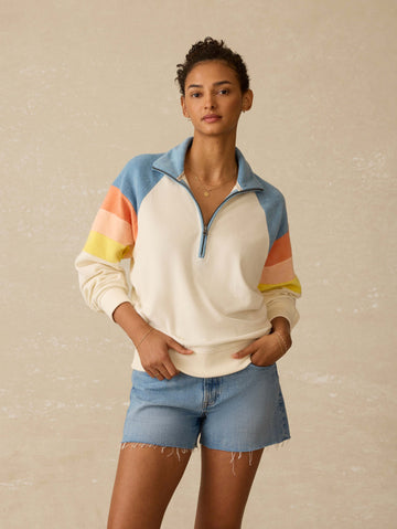 Cabana Towel Terry Quarter Zip - Sunrise Sail