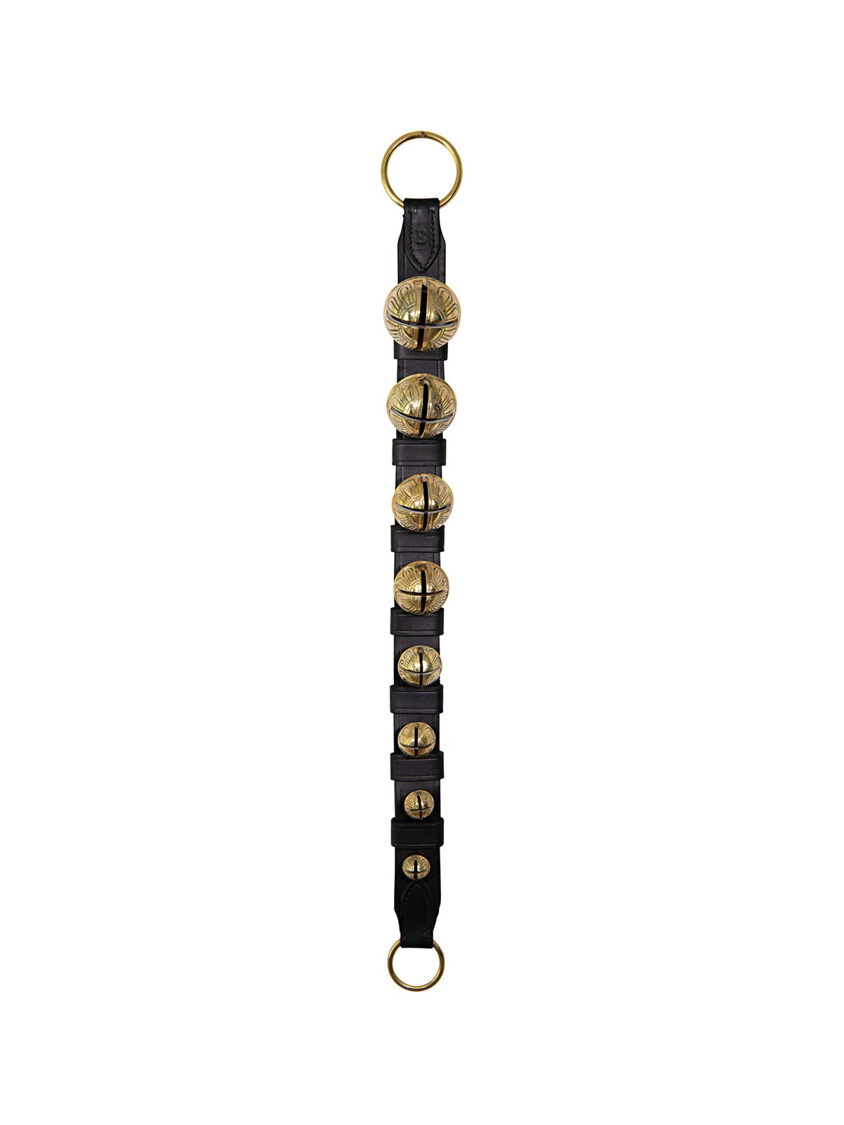Heirloom Sleigh Bells with Black Leather Straps