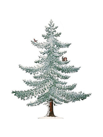 Wilhelm Schweizer Pewter Large Winter Pine Tree with Squirrel and Bird