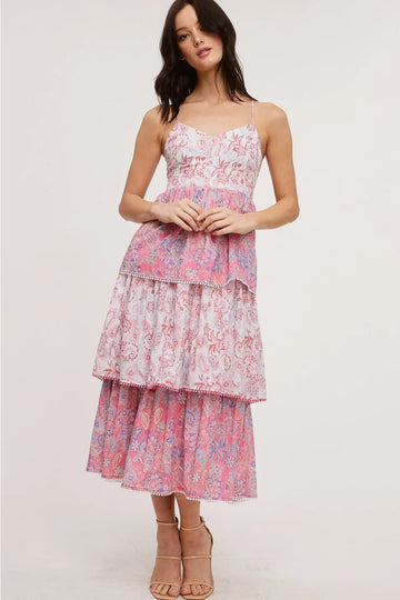 VINTAGE PASILEY TIERED MAXI DRESS