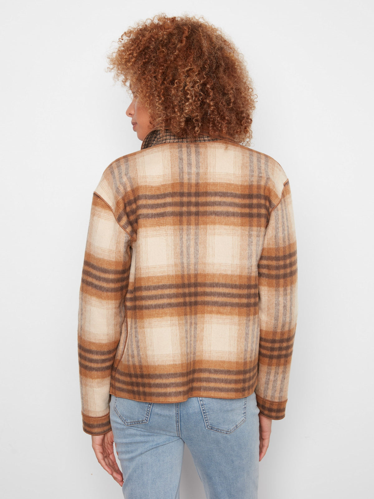 Reversible Plaid Jacket - Truffle