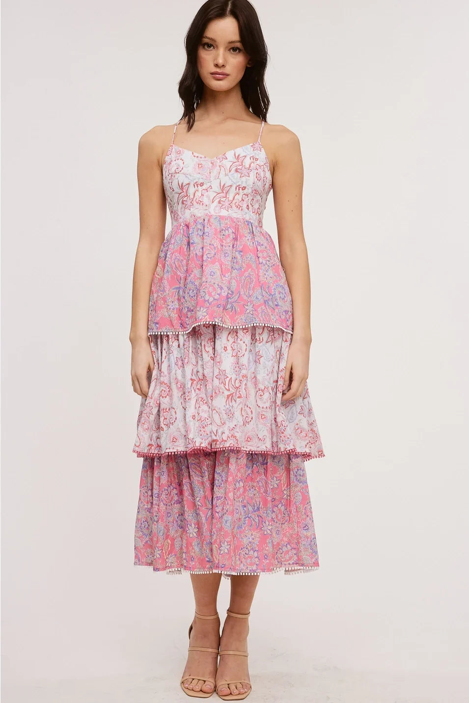VINTAGE PASILEY TIERED MAXI DRESS