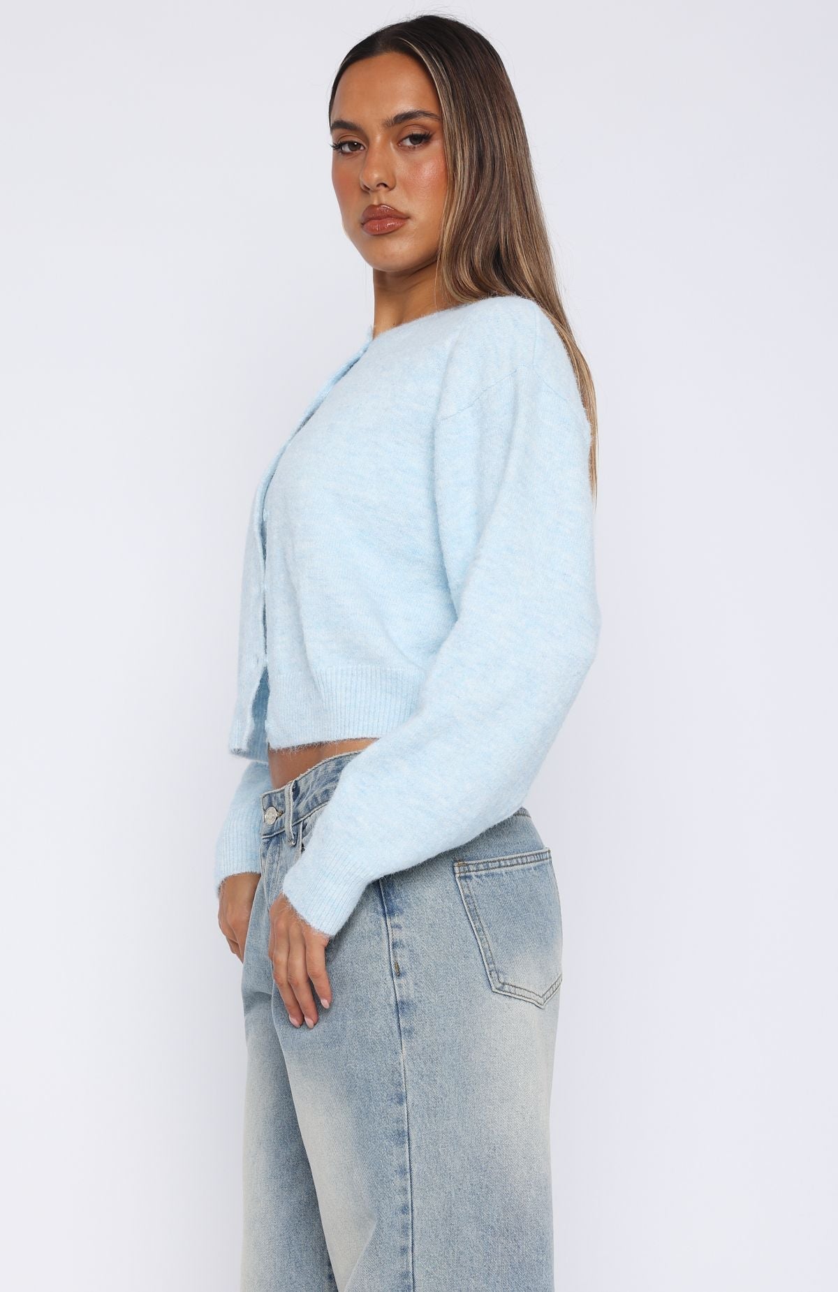 Warm Whispers Knit Cardigan Baby Blue