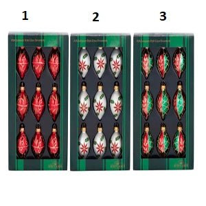Mini Glass Drop Ornament Set of 9