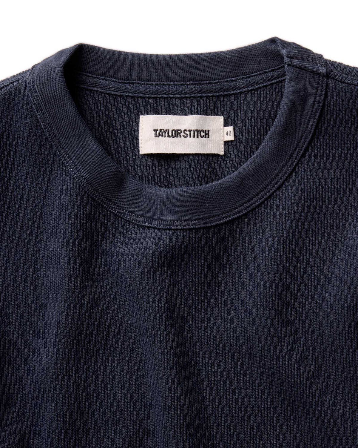 The Organic Cotton Short Sleeve Crew in Dark Navy Waffle