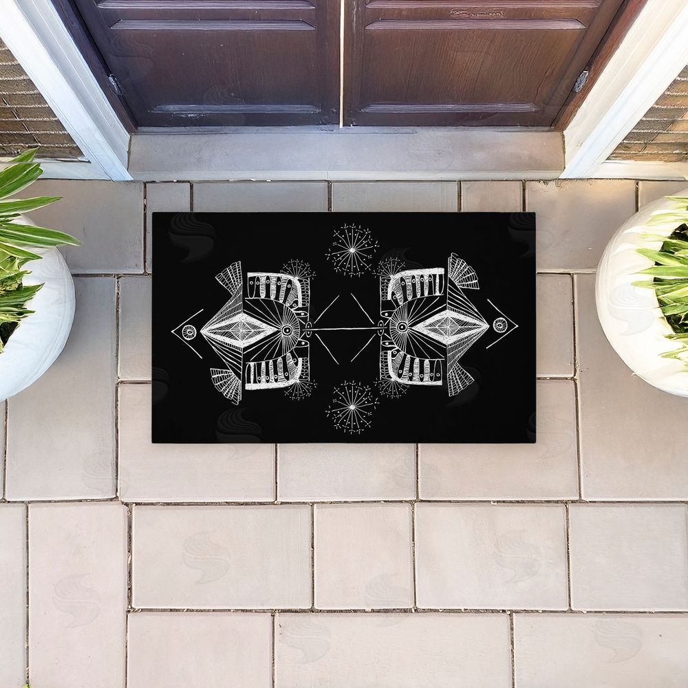 El Perkin | Geometric Fractal Elements Non-Woven Door Mat