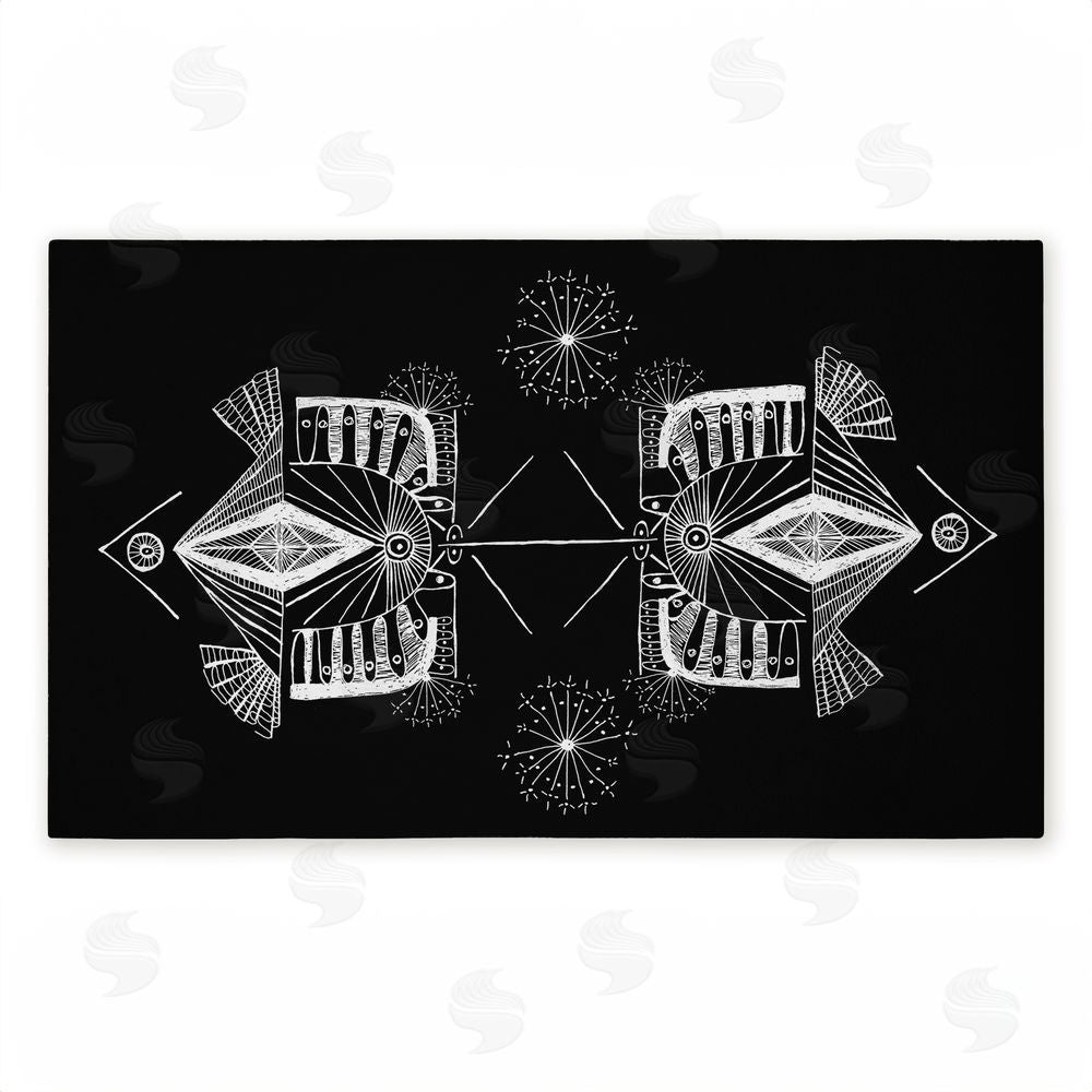 El Perkin | Geometric Fractal Elements Non-Woven Door Mat