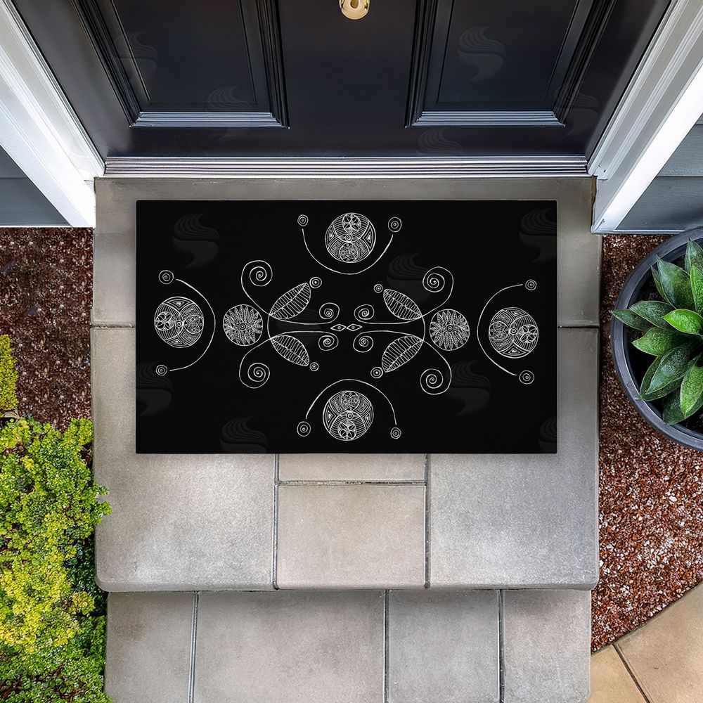 El Perkin | Minimal Elementals on Black Non-Woven Door Mat