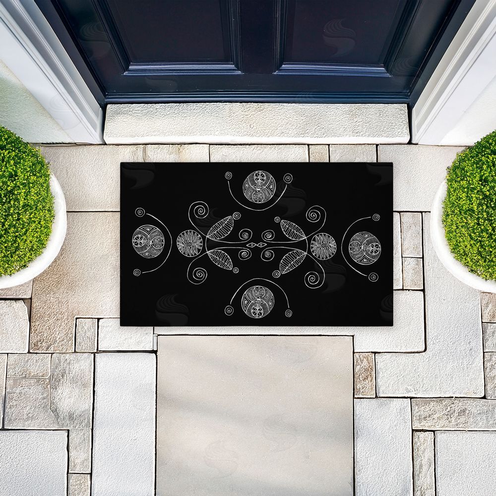 El Perkin | Minimal Elementals on Black Non-Woven Door Mat
