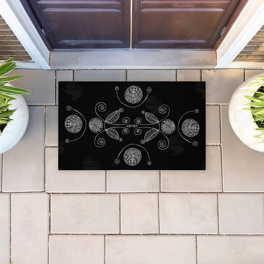 El Perkin | Minimal Elementals on Black Non-Woven Door Mat