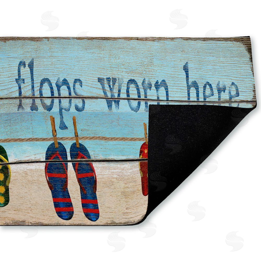 Gail Fraser | Flip Flops Worn Here Beach Greeting Non-Woven Door Mat