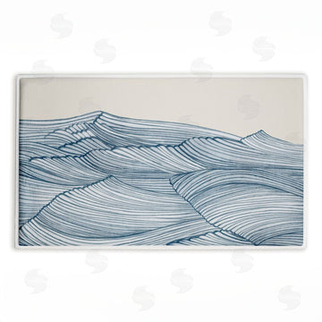 Emma Peal | Lines Of Sea Waves Plush Bath Mat