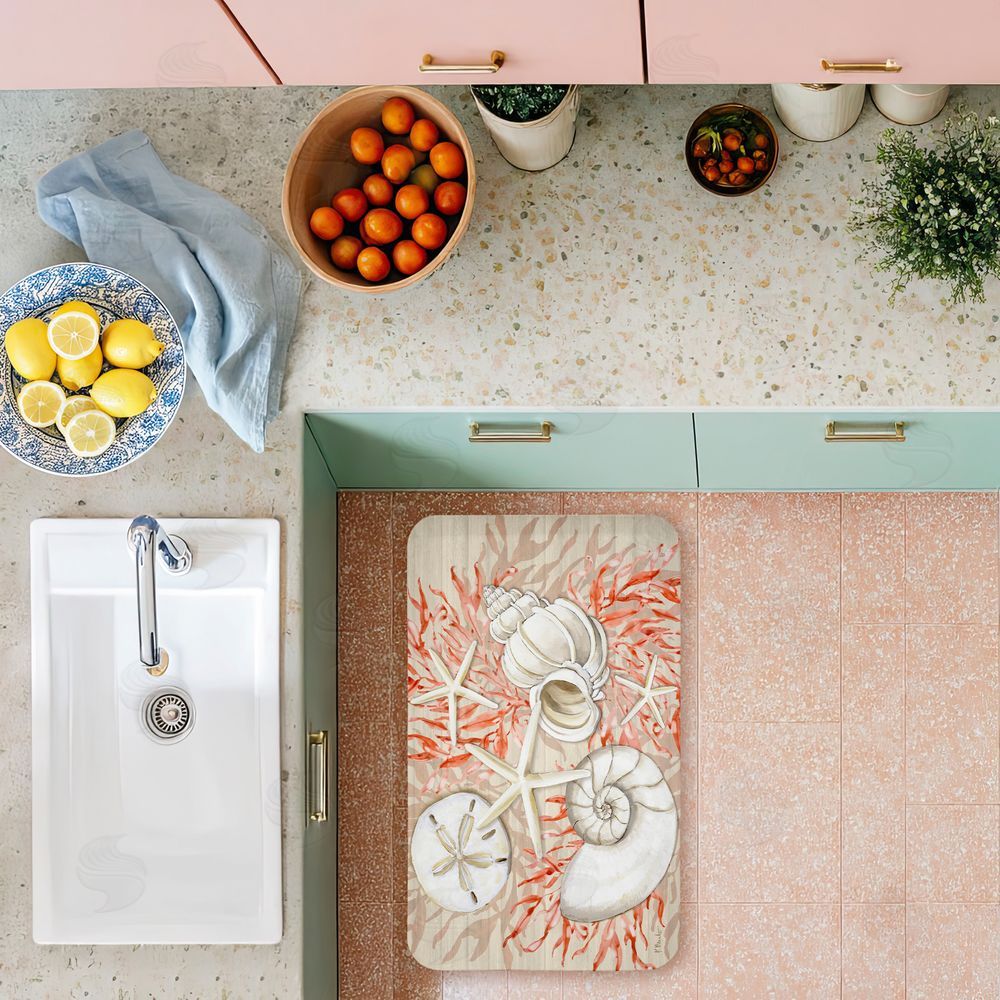 Paul Brent | Coral & White Shells Anti-Fatigue Mat