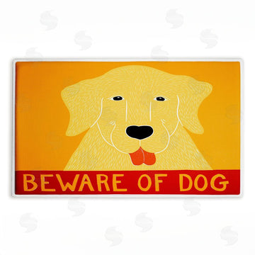 Stephen Huneck | Beware Of Dog Greeting Plush Bath Mat