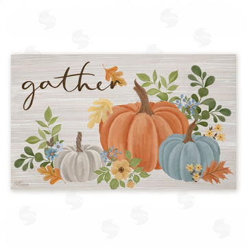 Cat Thurman Designs | Gather Welcome Autumn Pumpkins Non-Woven Door Mat