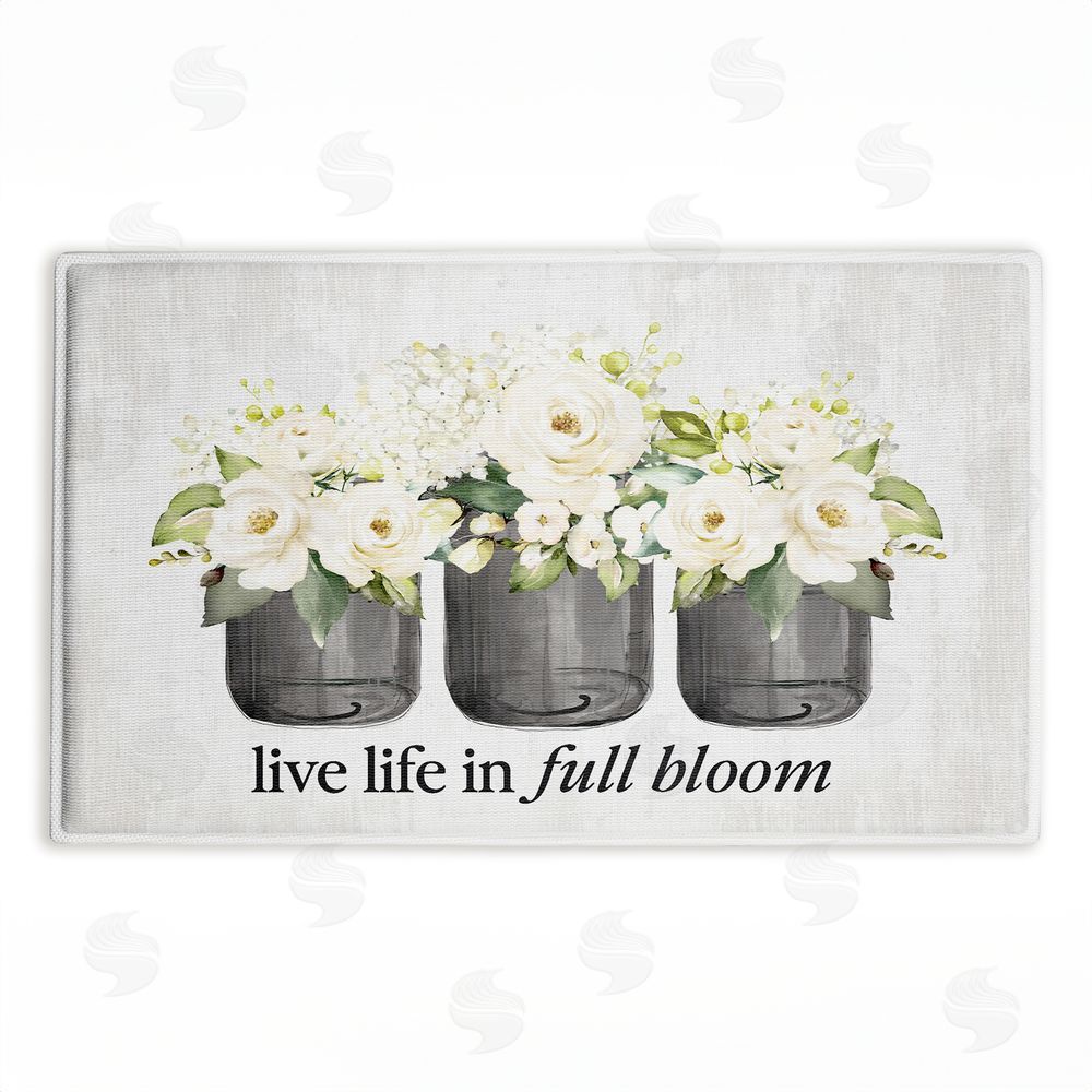 Lettered and Lined | Life In Full Bloom Flowers Plush Bath Mat