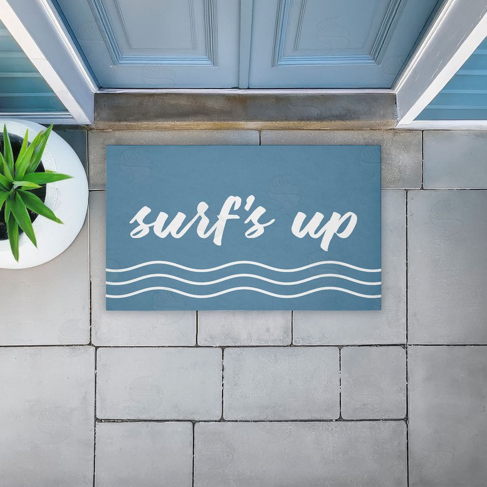 Lettered and Lined | Surf's Up over Blue Non-Woven Door Mat