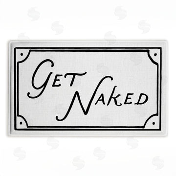 Lettered and Lined | Get Naked Funny Phrase Plush Bath Mat