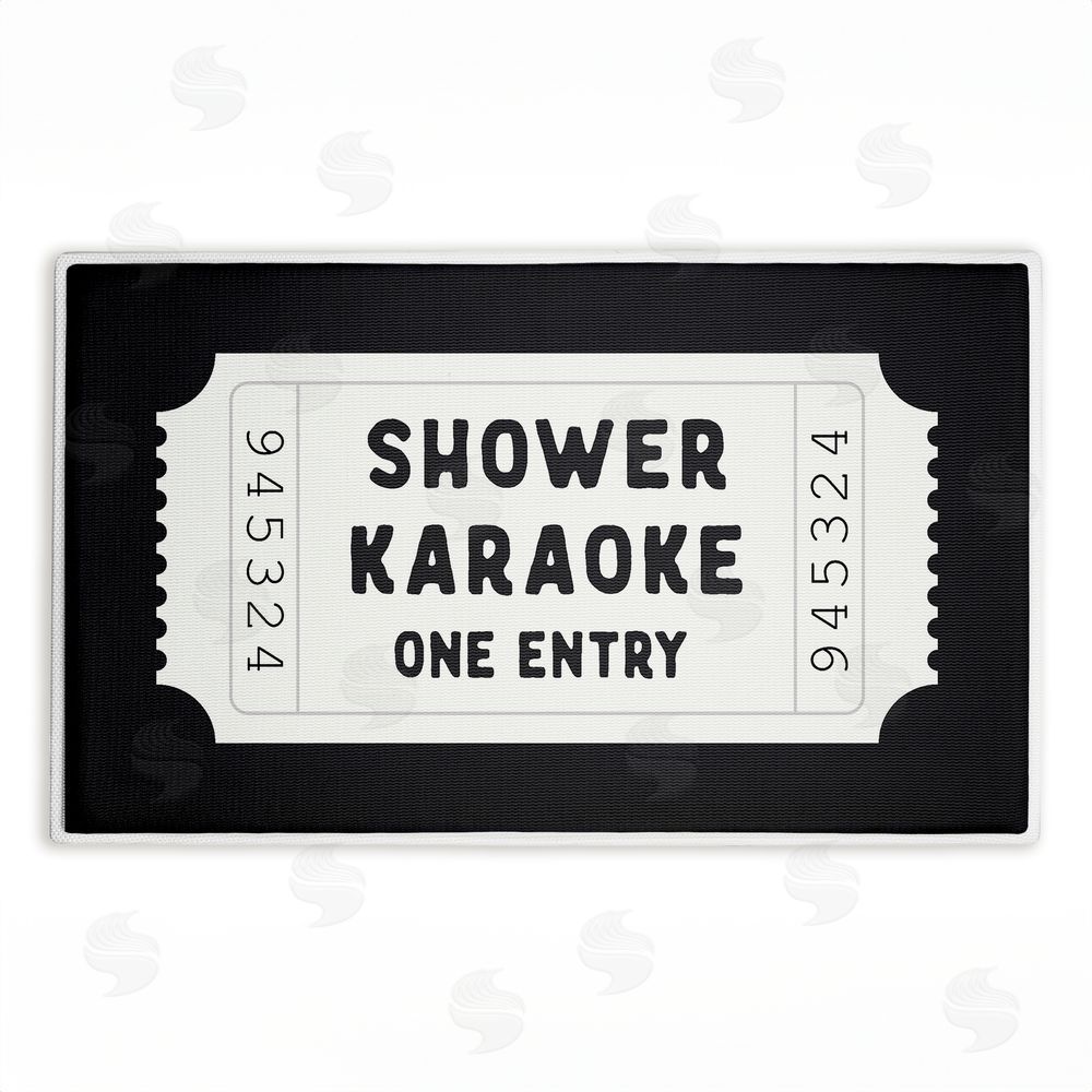 Lettered and Lined | Shower Karaoke Black Plush Bath Mat