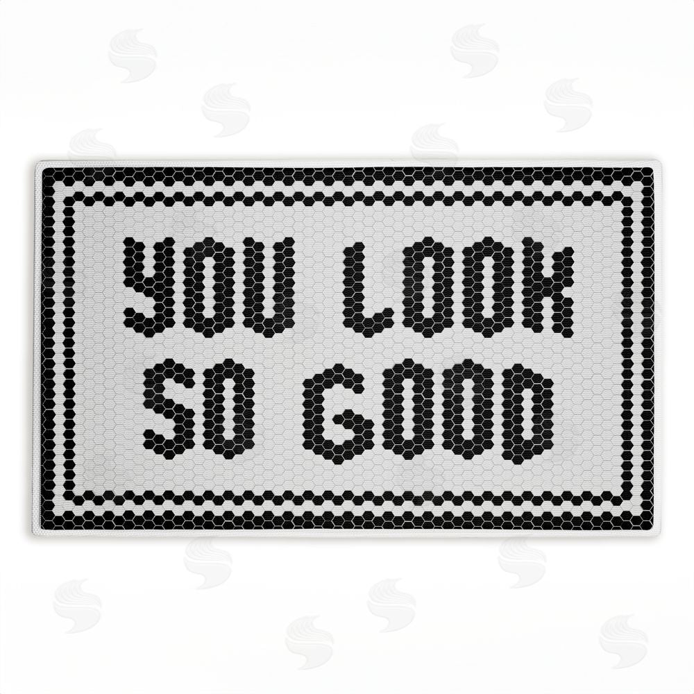 Lettered and Lined | Black You Look So Good Plush Bath Mat